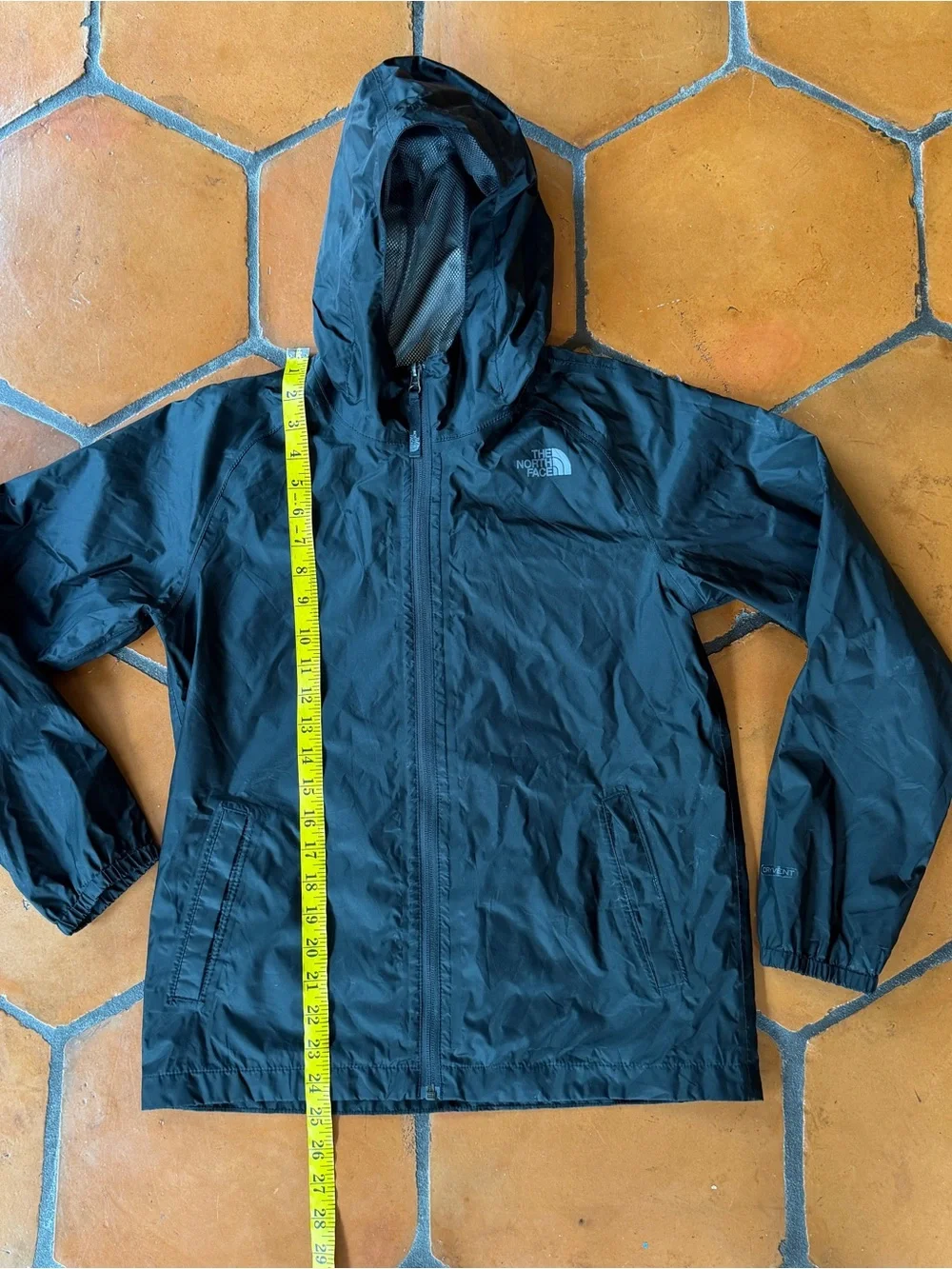 NORTH FACE Dryvent Black Zipline Rain Jacket Youth/Boys L 14/16 Outdoors School